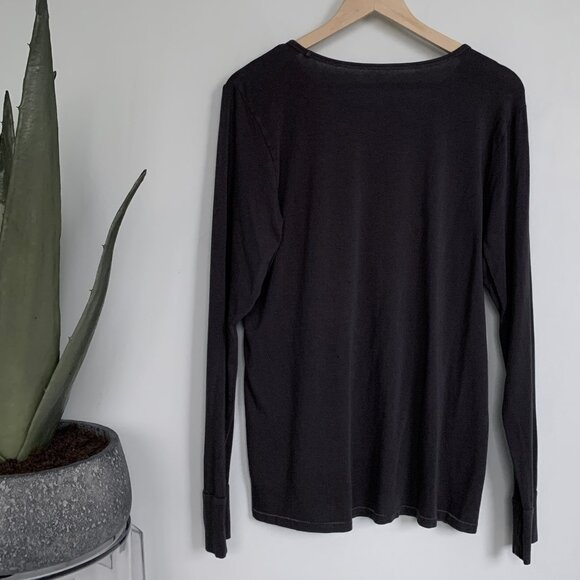 GAP Featherweight Long Sleeve V-neck T-Shirt Grey XL - Picture 3 of 4